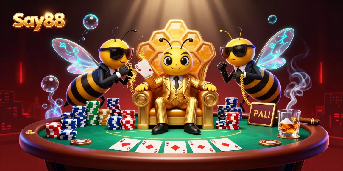 Engage in thrilling adventures at Say88 with a dynamic casino scene featuring a bumblebee mob boss.