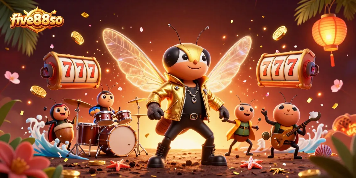 Experience thrilling excitement with five88so as the rockstar cicada leads a vibrant casino scene.