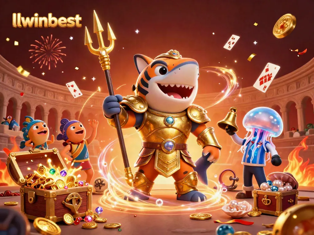 Engage in thrilling gaming at llwinbest, where a powerful cartoon tiger shark masters the underwater casino arena.