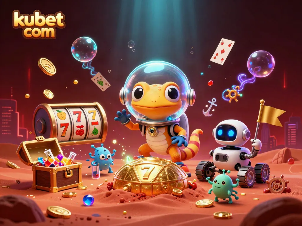 Experience thrilling gameplay with kubet com, showcasing a vibrant Martian casino adventure.