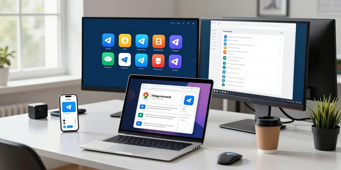 Setting up Telegram Chinese Version on modern workspace with tech gadgets and user-generated language packs.